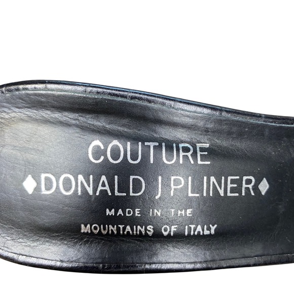 Donald J Pliner Couture‎ Black Leather Mules Kitten Heels Sandals Size 7N - Picture 9 of 14